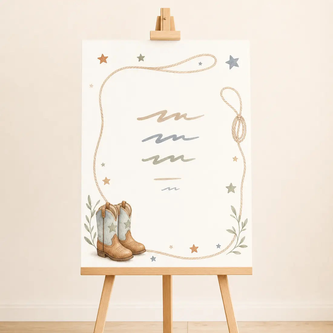 Little Cowboy Baby Shower Sign, made to order by Hush & Bloom