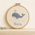 Little Whale Name Hoop, made to order by Hush & Bloom