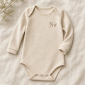 Minimal Monogram Embroidered Romper, made to order by Hush & Bloom