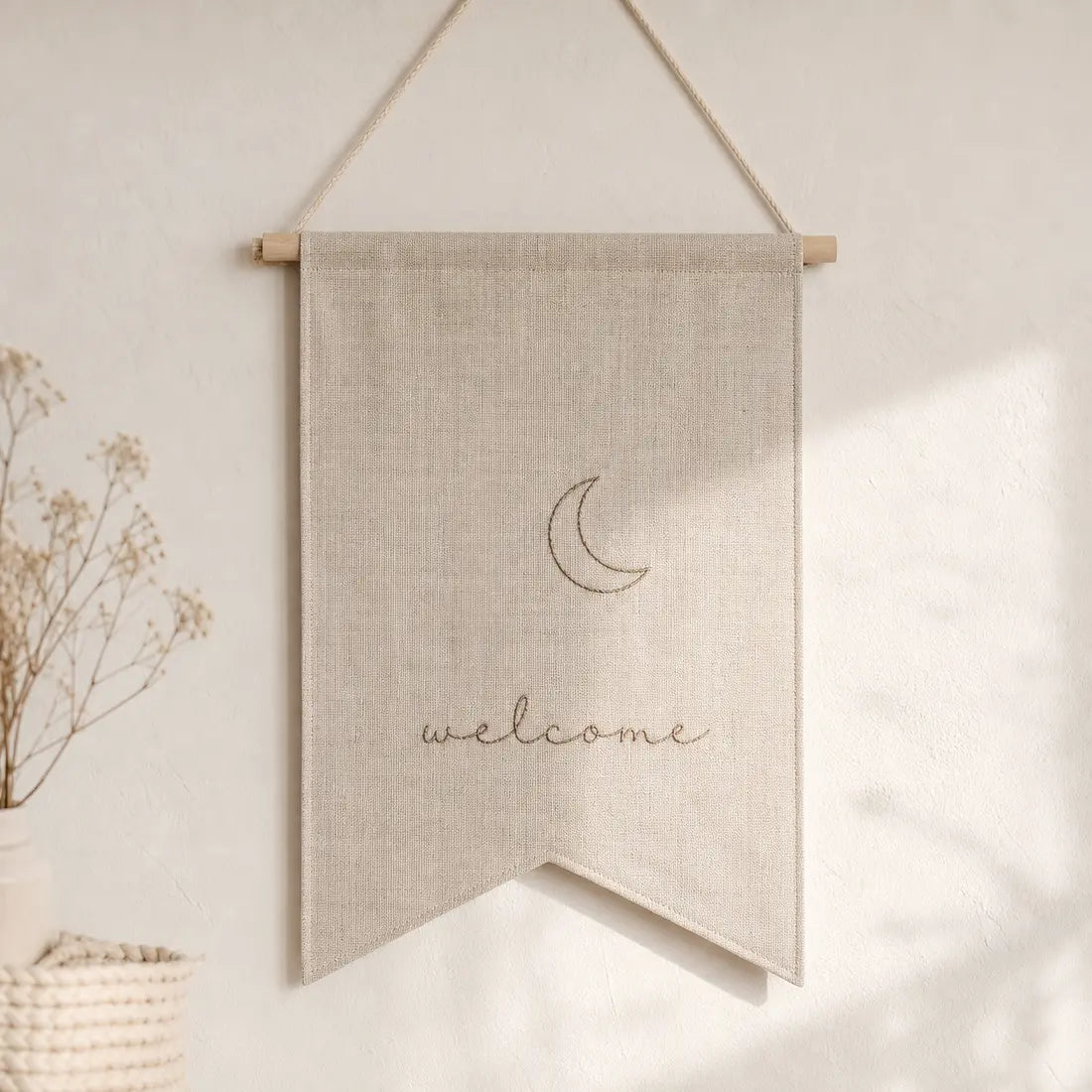 Minimal Neutral Fabric Banner, made to order by Hush & Bloom