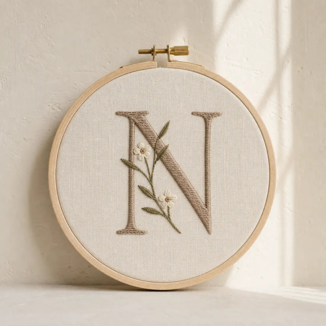 Monogram Embroidery Hoop, made to order by Hush & Bloom