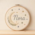 Moon & Stars Name Hoop, made to order by Hush & Bloom