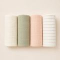 Muslin Burp Cloth Set arranged as a clean baby shower product photo