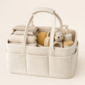 Newborn Bath Essentials Caddy arranged as a clean baby shower product photo