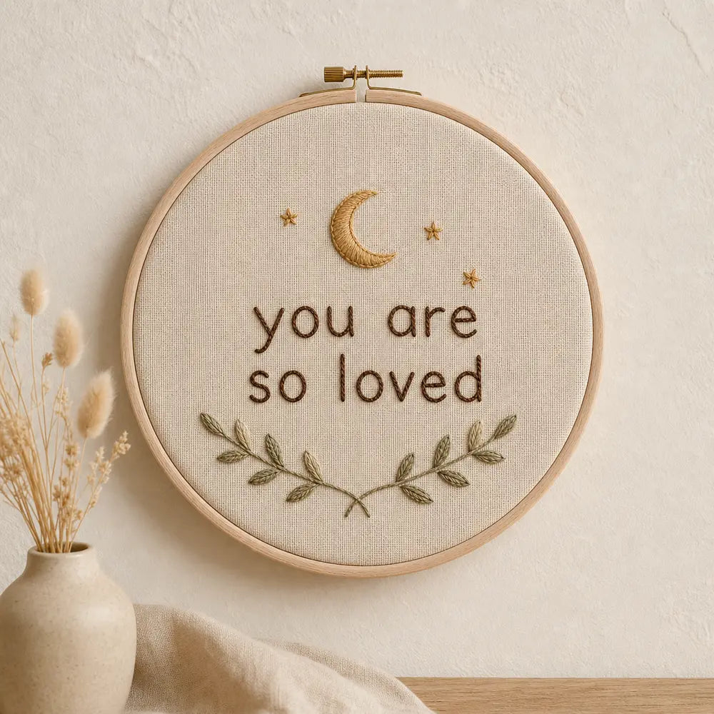 Nursery Quote Embroidery Hoop, made to order by Hush & Bloom