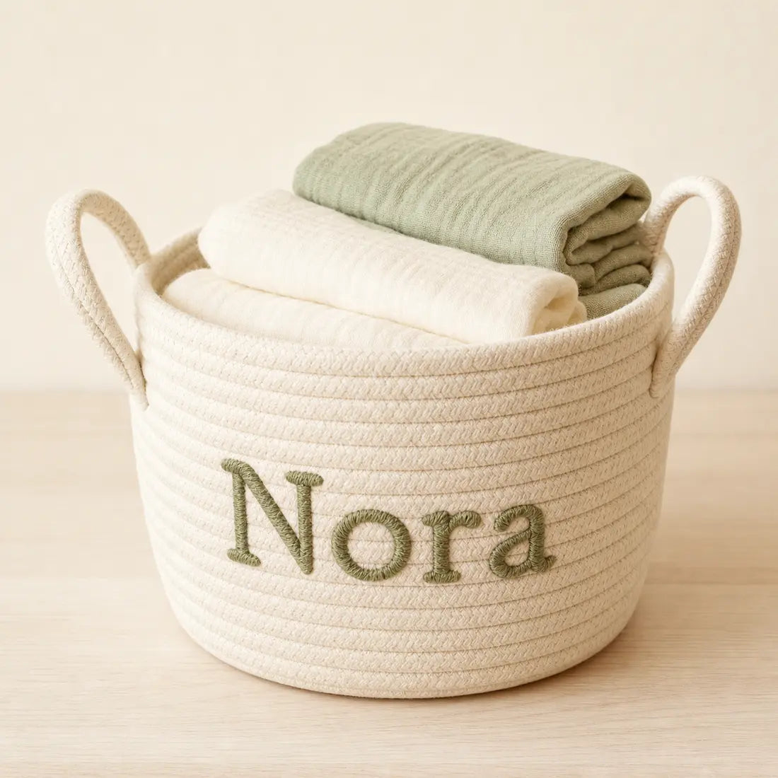 Nursery Tidy Name Basket, made to order by Hush & Bloom