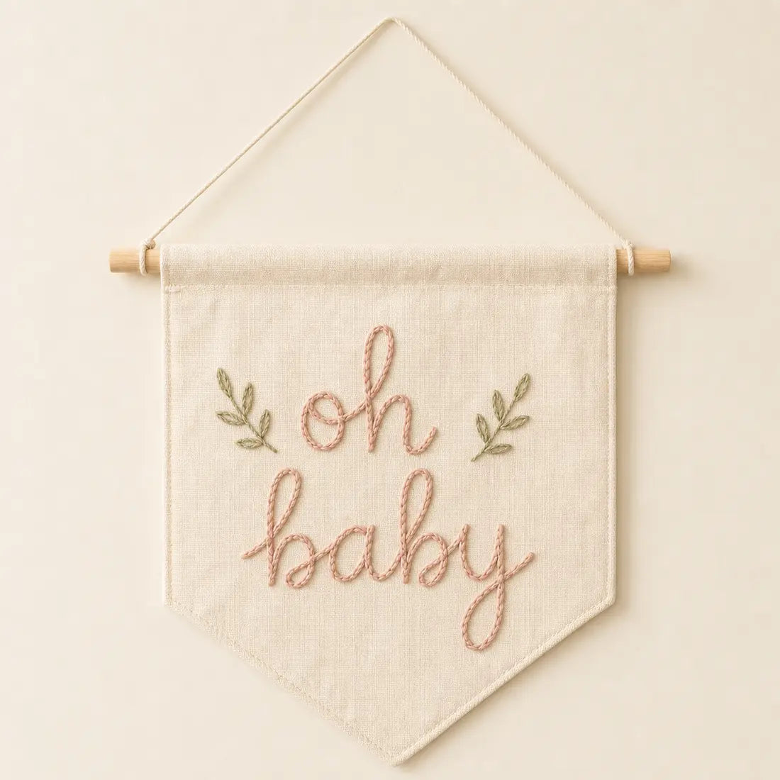 Oh Baby Script Banner, made to order by Hush & Bloom