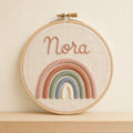 Rainbow Keepsake Name Hoop, made to order by Hush & Bloom