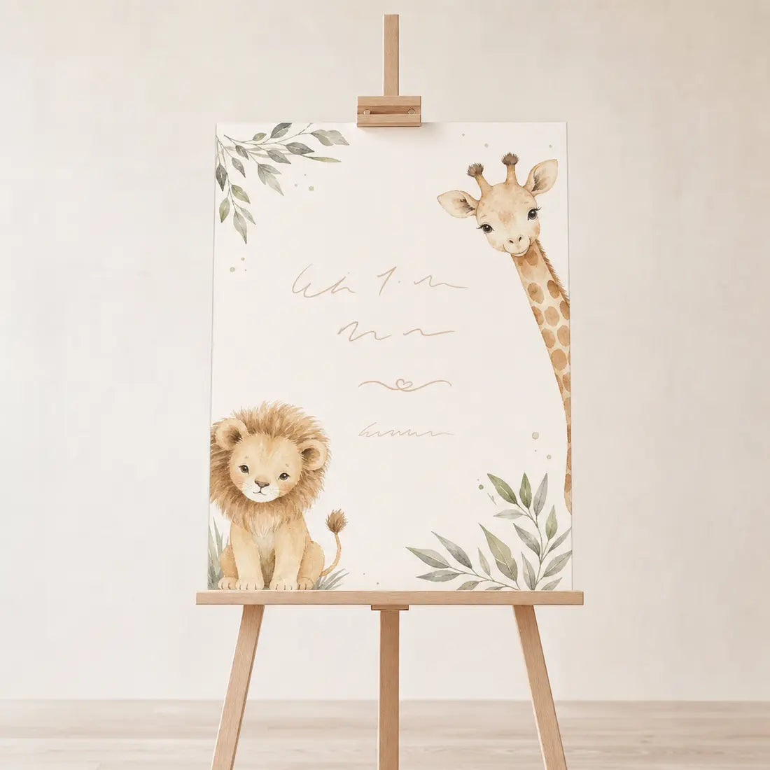 Safari Baby Shower Sign, made to order by Hush & Bloom