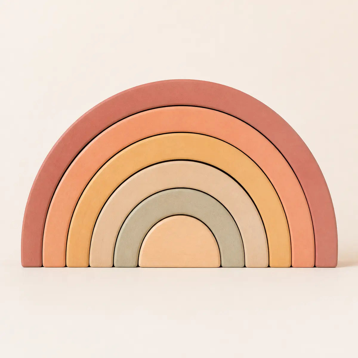 Sunrise Shelf Rainbow arranged as a clean baby shower product photo