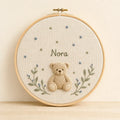 Teddy Bear Name Hoop, made to order by Hush & Bloom