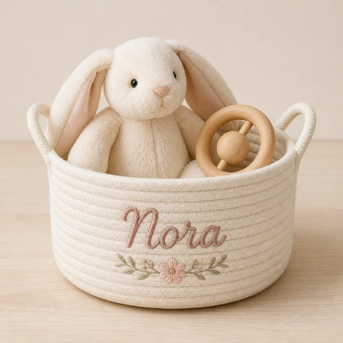 Toy Keeper Name Basket, made to order by Hush & Bloom