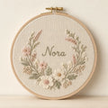 Wildflower Name Hoop, made to order by Hush & Bloom