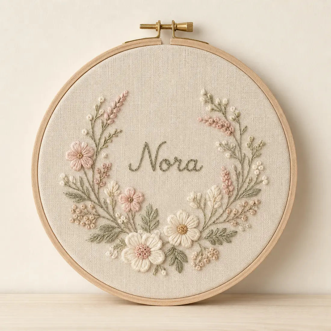 Wildflower Name Hoop, made to order by Hush & Bloom