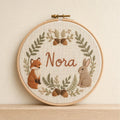 Woodland Friends Name Hoop, made to order by Hush & Bloom