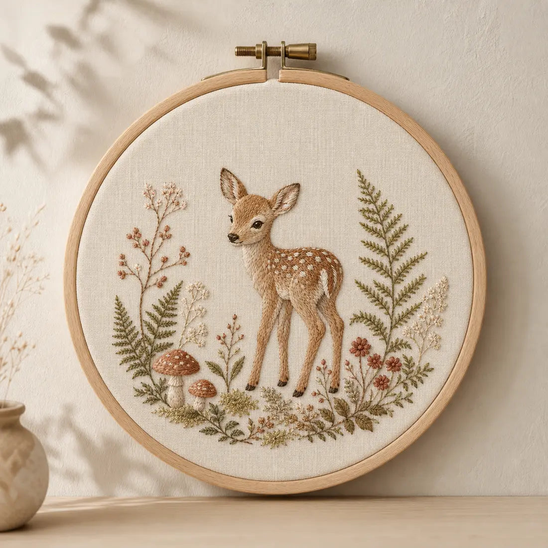 Woodland Motif Embroidery Hoop, made to order by Hush & Bloom