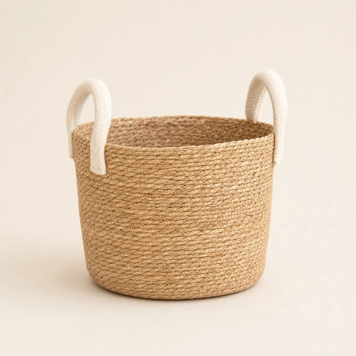Woven Nursery Basket arranged as a clean baby shower product photo